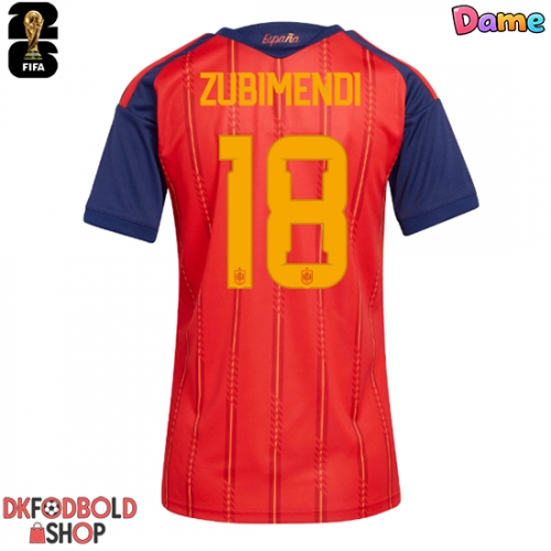 Spanien Martin Zubimendi #18 Hjemmebanetrøje Dame VM 2026 Kort ærmer